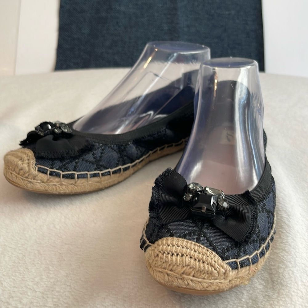 Kohl's Black and Tan Checkered Espadrilles